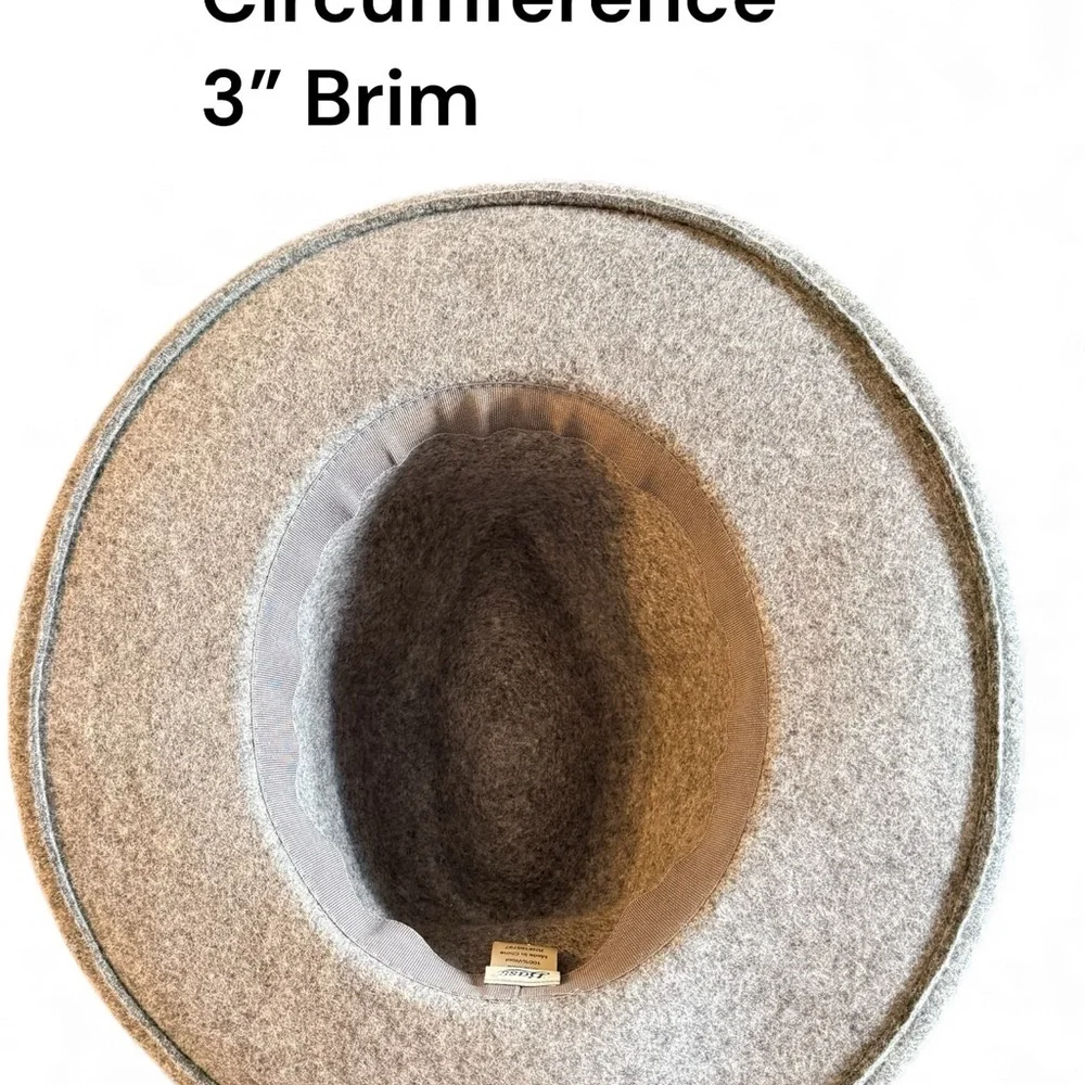 Bass 100% Wool Medium Gray Fedora Hat Wide Brim One Size Classic Unisex